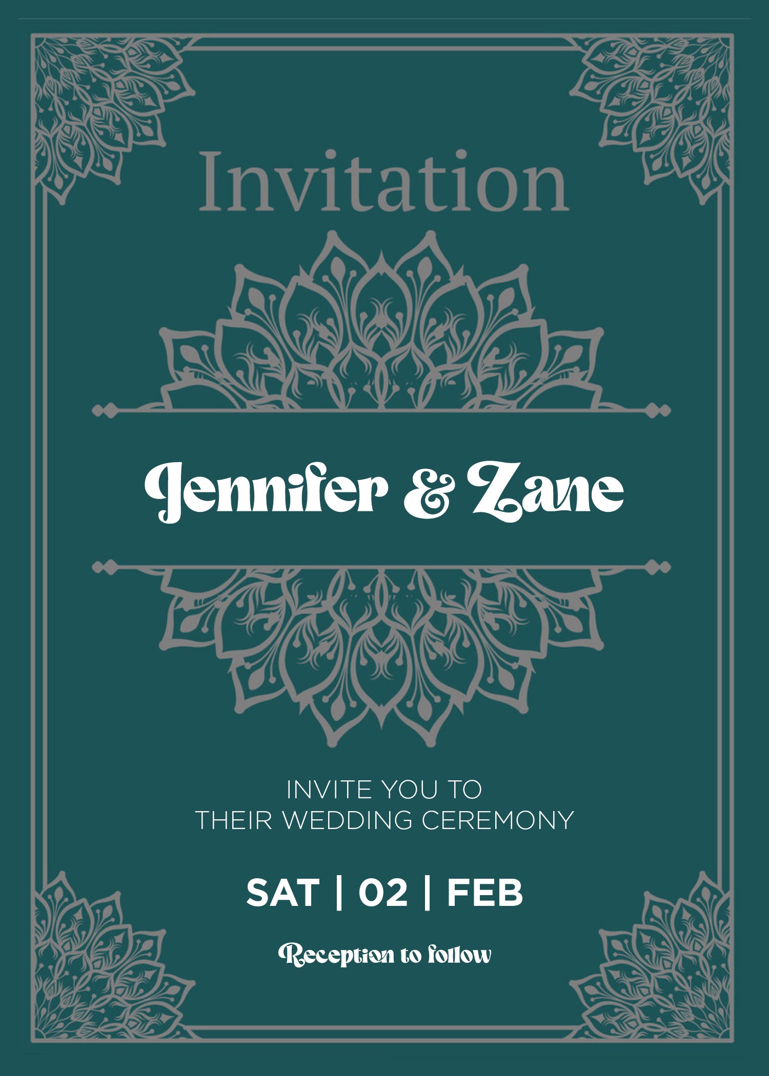 Solstice — Retro Mandala Wedding Invitation