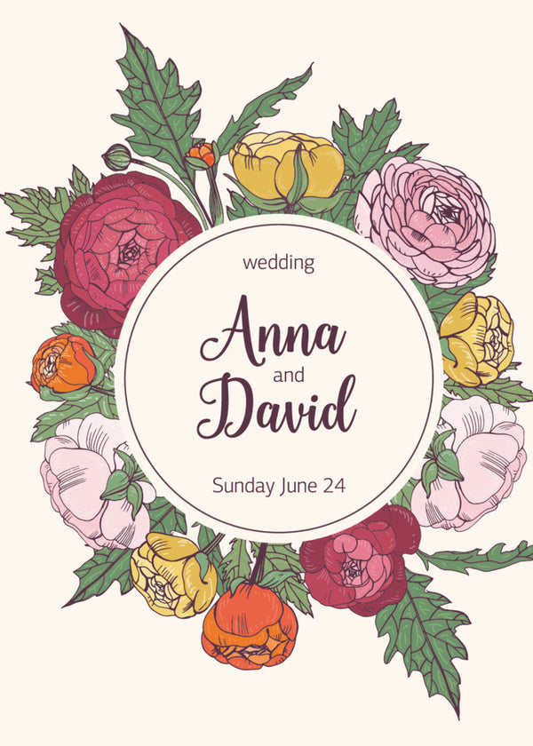 Bloomsbury — Vintage Botanical Wedding Invitation
