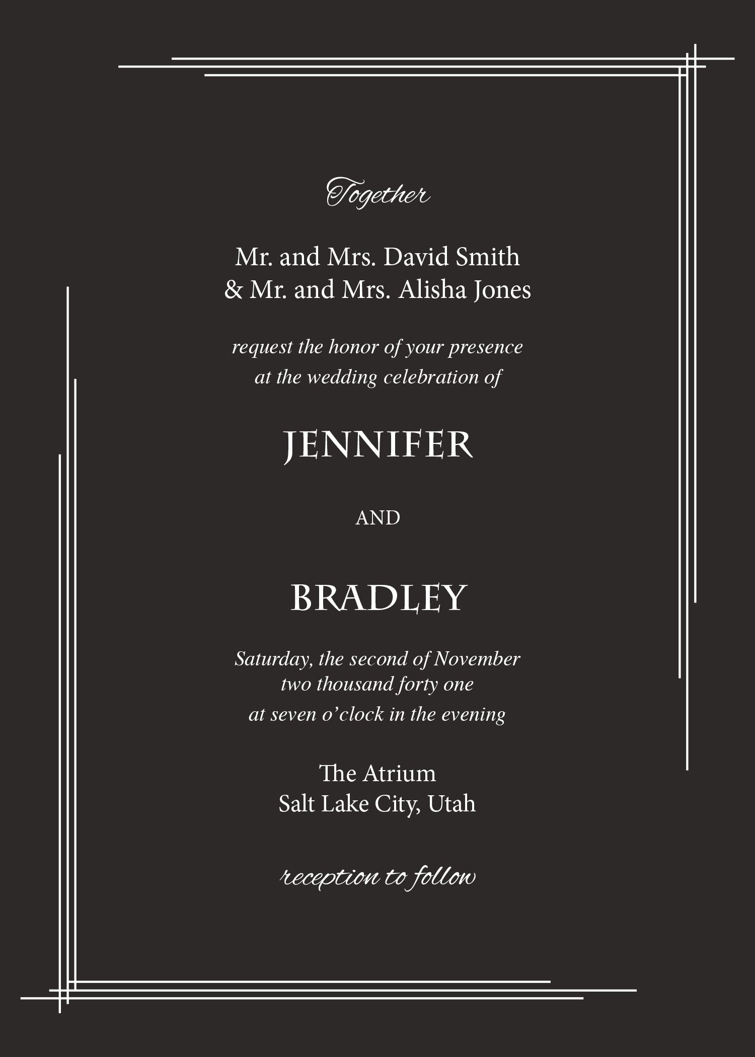 Deco — Charcoal Wedding Invitation