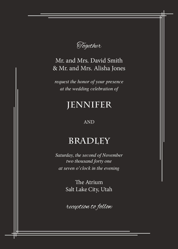 Deco — Charcoal Wedding Invitation