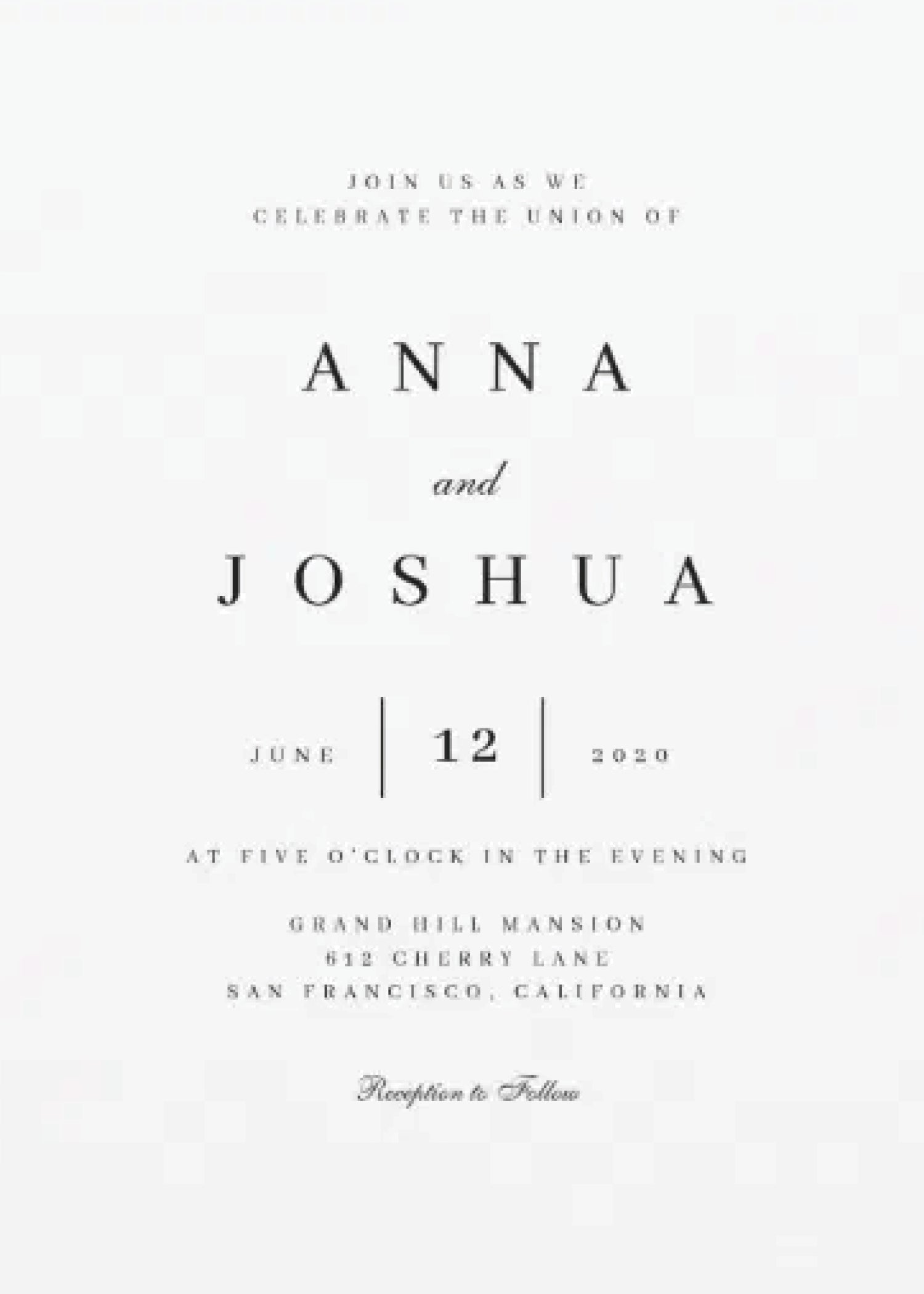 Ivory — Classic Typographic Wedding Invitation