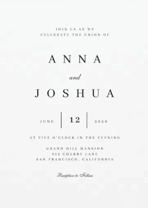 Ivory — Classic Typographic Wedding Invitation