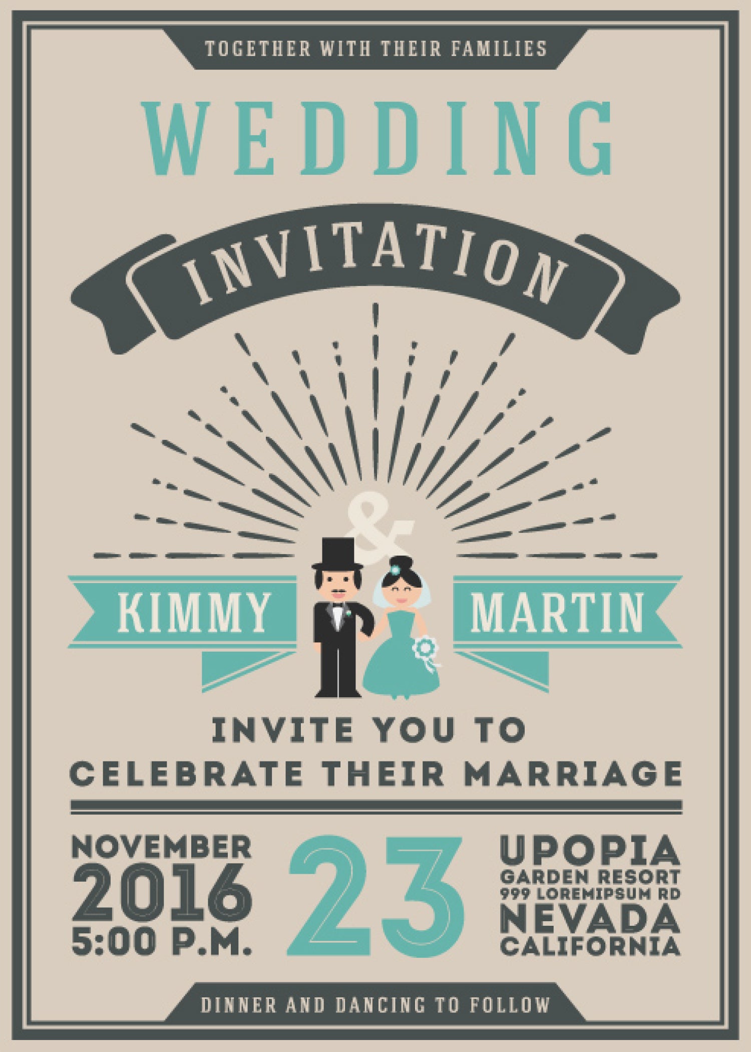 Playbill — Retro Poster Wedding Invitation
