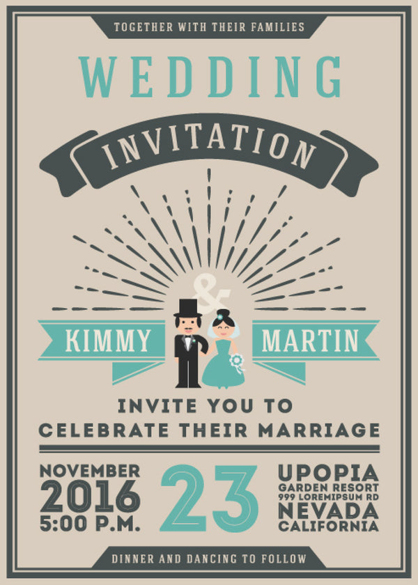 Playbill — Retro Poster Wedding Invitation