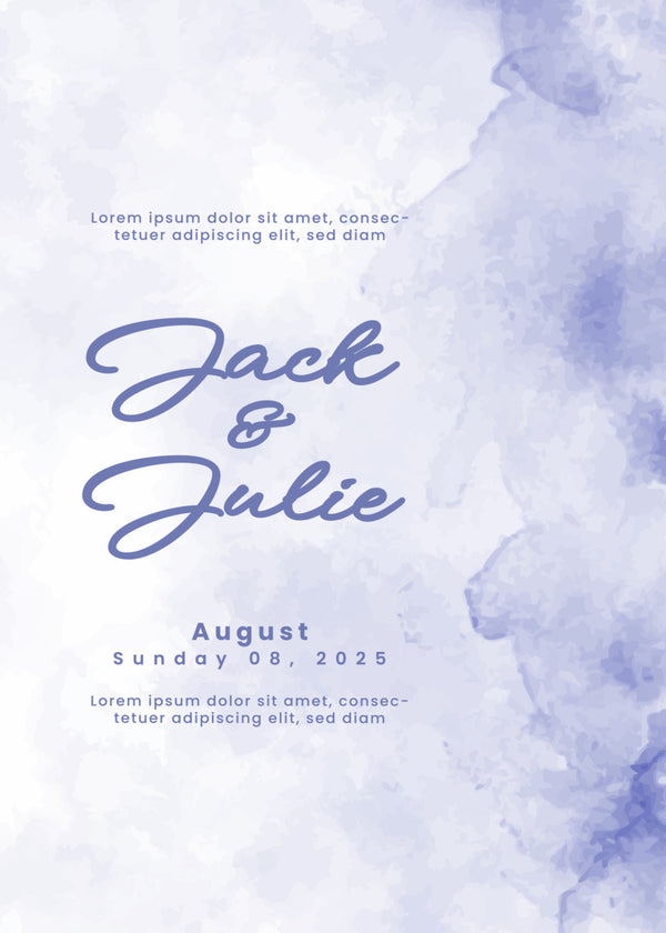 Periwinkle — Watercolor Wash Wedding Invitation