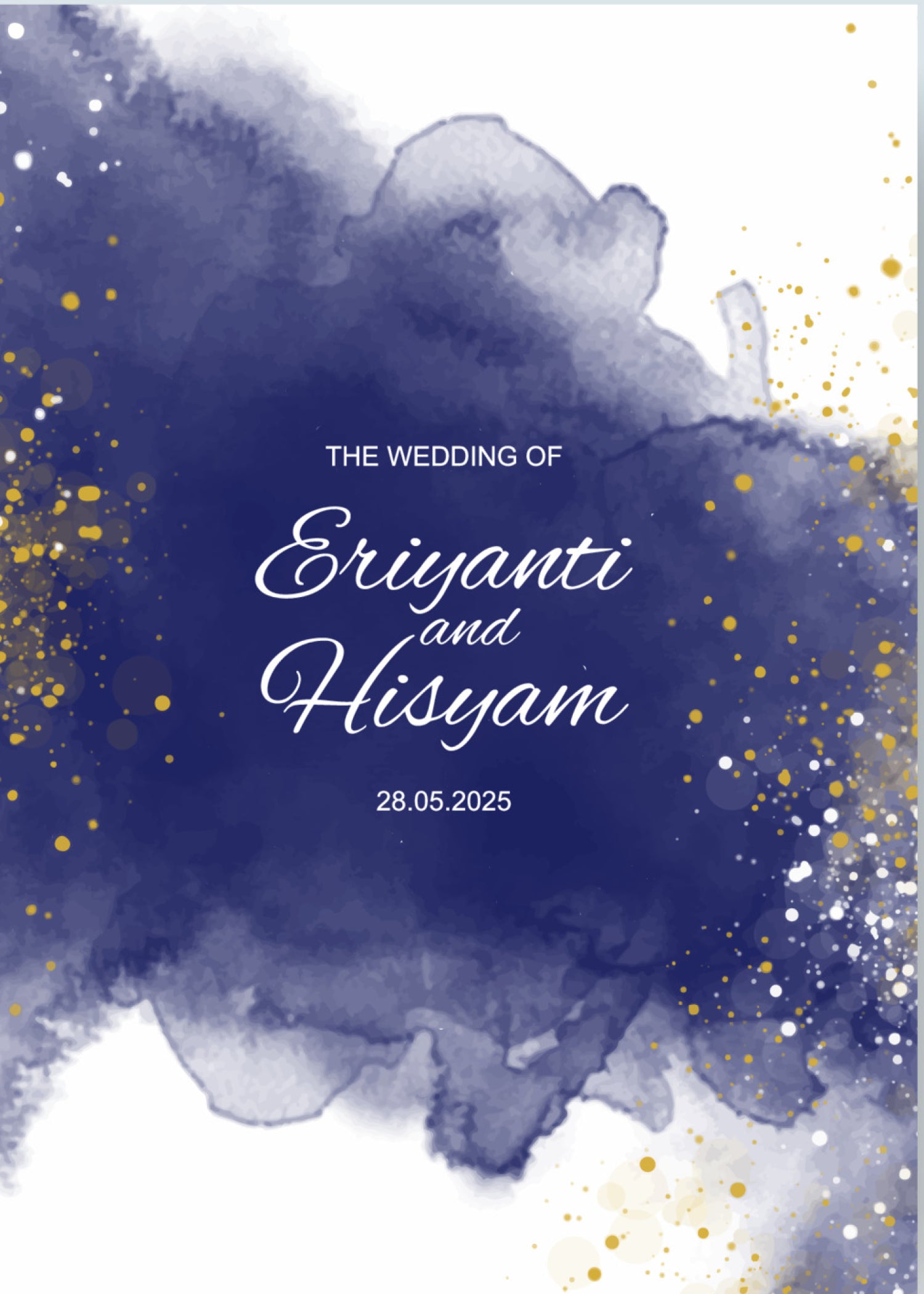 Indigo — Watercolor & Gold Wedding Invitation