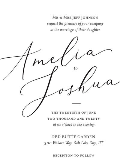 Cursive Wedding Invitation