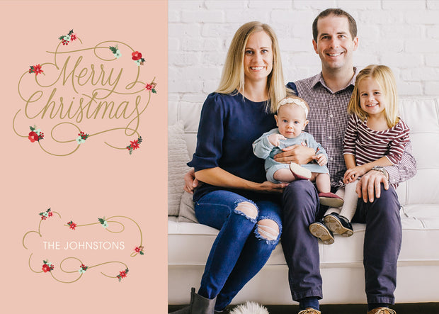 Merry Christmas – Floral Script