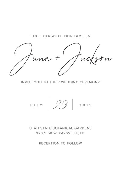 Minimal Sophistication Wedding Invitation