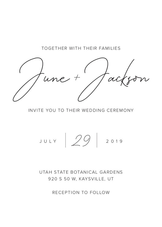 Minimal Sophistication Wedding Invitation