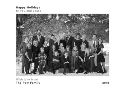 Happy Holidays – Simple Black and White – Horizontal