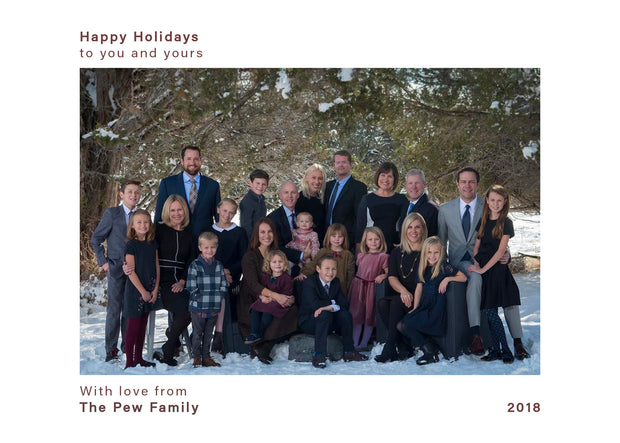 Happy Holidays – Simple Maroon – Horizontal