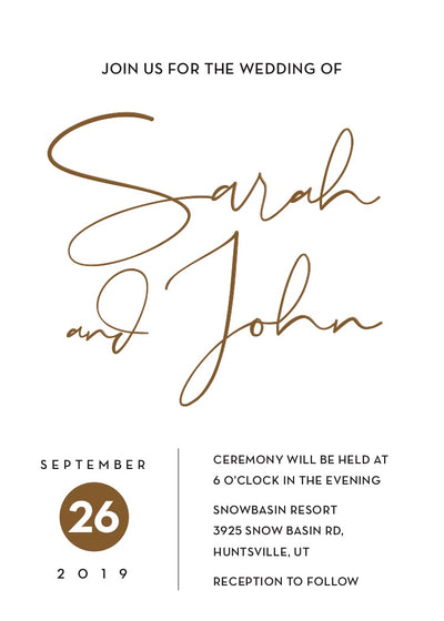 Simple Modern Wedding Invitation