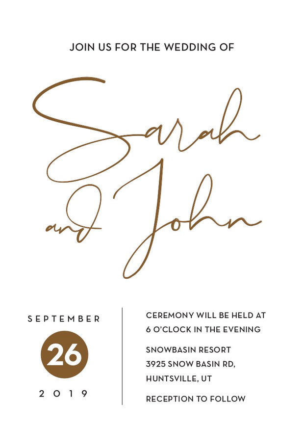 Simple Modern Wedding Invitation