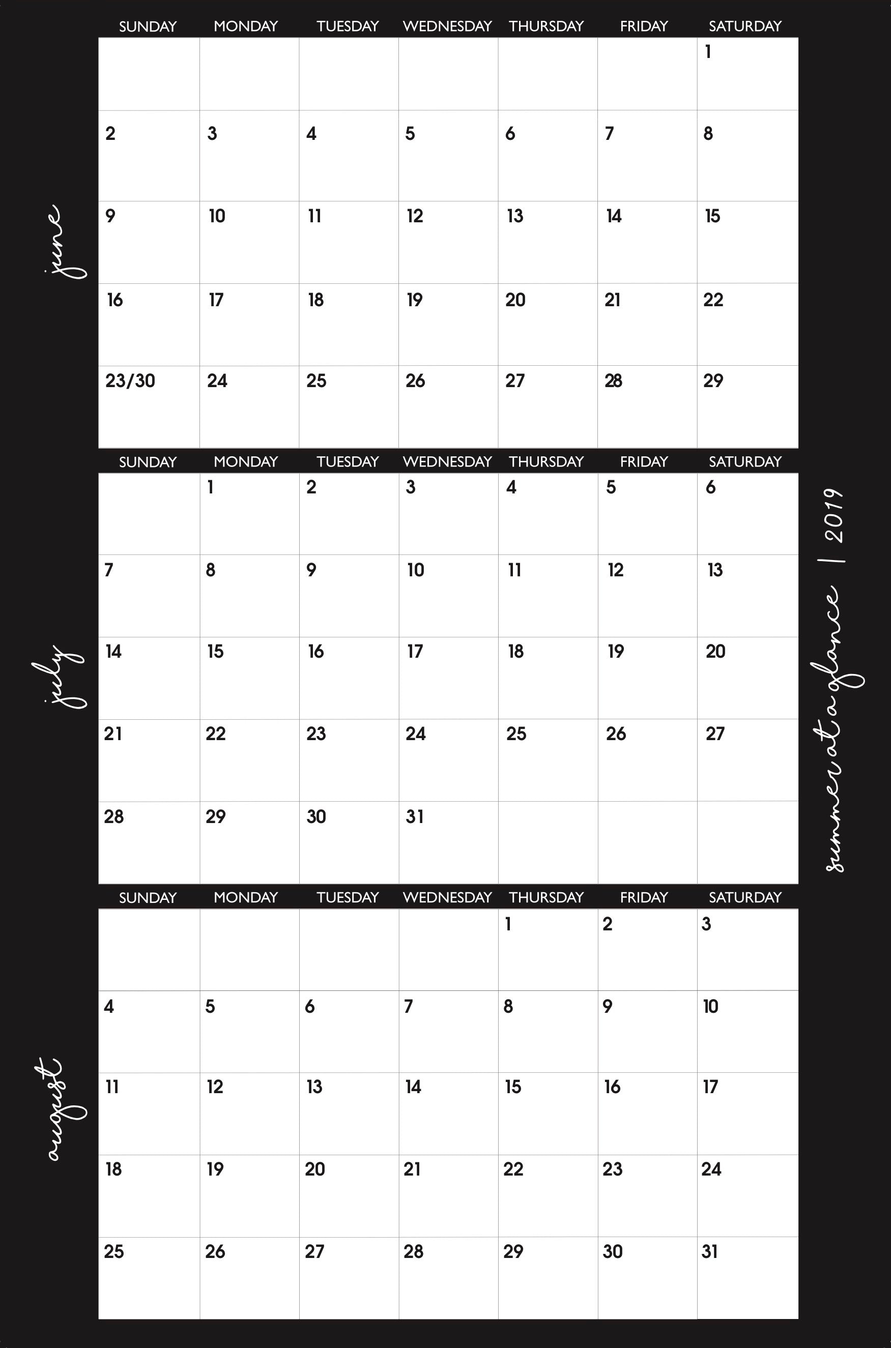 Summer at a Glance - Black Modern